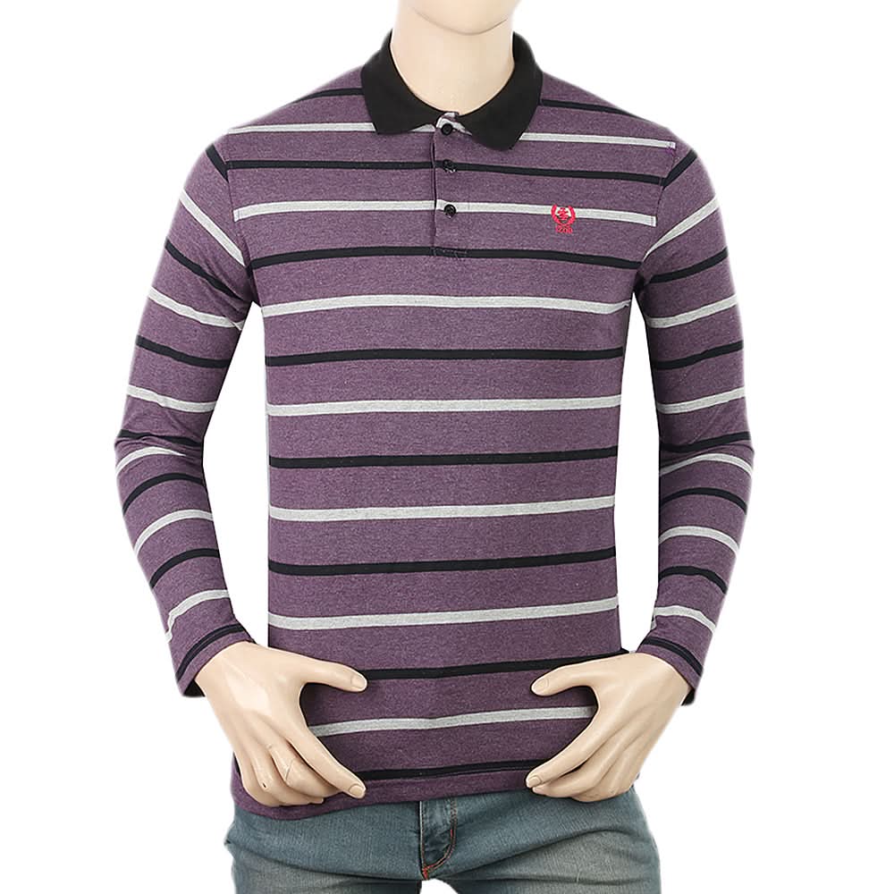 Men's Yarn Dyed Full Sleeves Polo T-Shirt - Multi, Men, T-Shirts And Polos, Chase Value, Chase Value