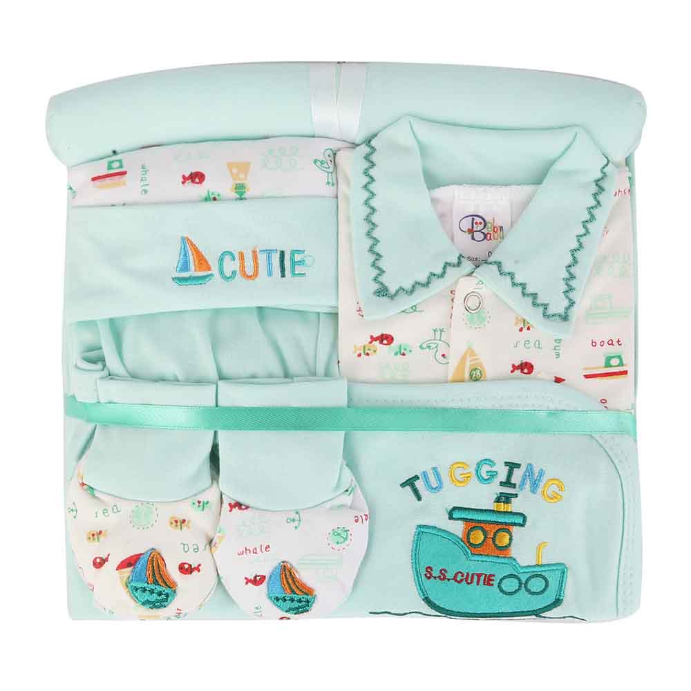 Newborn Gift Sets 6 Pcs Hanger - Sea Green, Kids, Newborn Gift Set, Chase Value, Chase Value