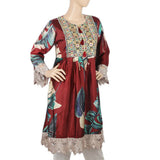 Women's Digital Printed Kurti - Maroon, Women, Ready Kurtis, Chase Value, Chase Value