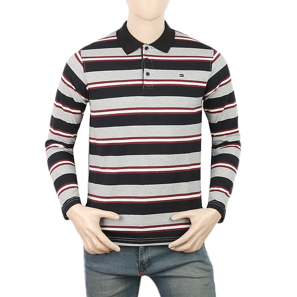 Men's Yarn Dyed Full Sleeves Polo T-Shirt - Multi, Men, T-Shirts And Polos, Chase Value, Chase Value