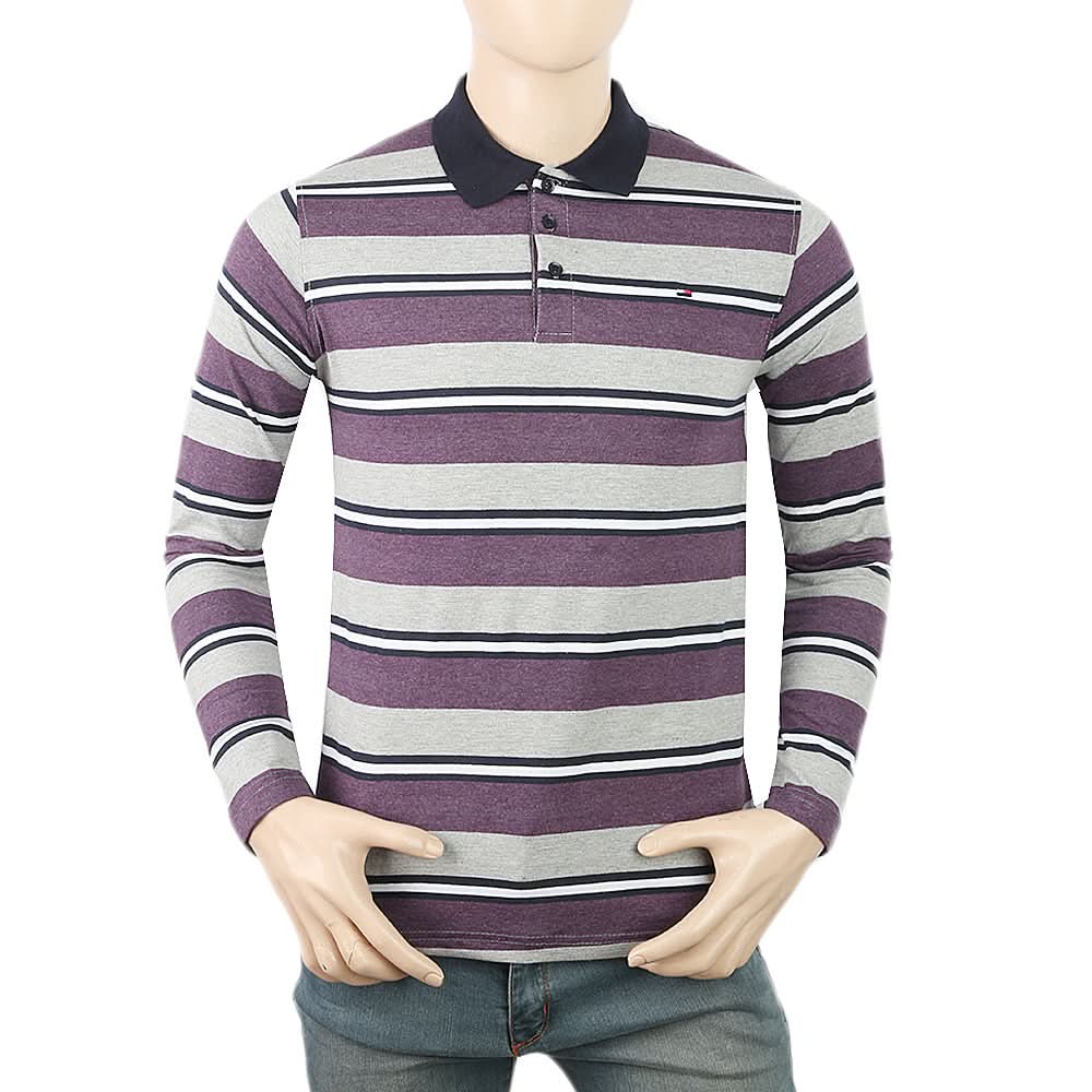 Men's Yarn Dyed Full Sleeves Polo T-Shirt - Multi, Men, T-Shirts And Polos, Chase Value, Chase Value