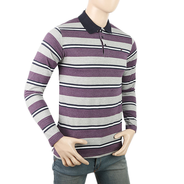 Men's Yarn Dyed Full Sleeves Polo T-Shirt - Multi, Men, T-Shirts And Polos, Chase Value, Chase Value