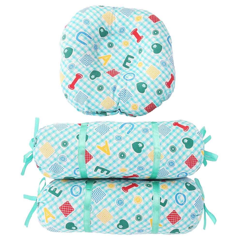 New Born 3 Pcs Pillow Set - Cyan, Kids, Other Accessories, Chase Value, Chase Value