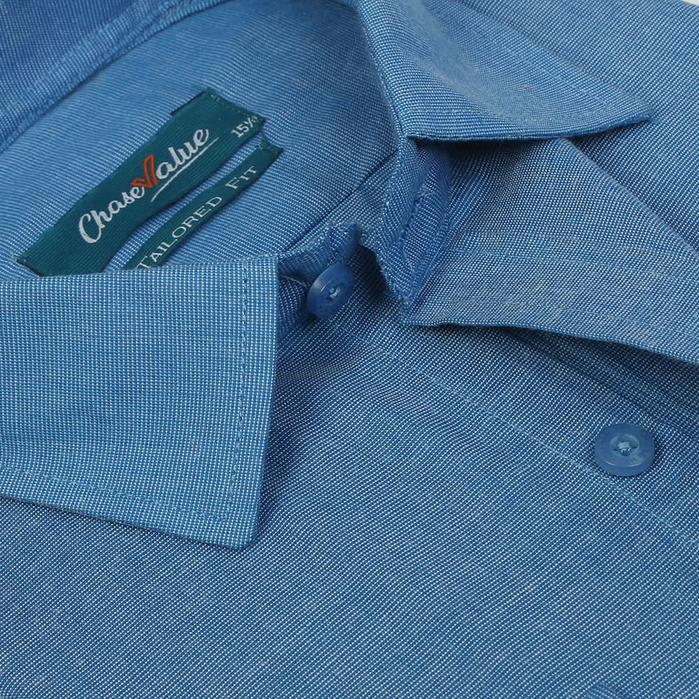 Men's Formal Chambray Shirt - Blue, Men's Shirts, Chase Value, Chase Value