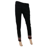 Women's Denim Embroidered Pant - Black, Women, Pants & Tights, Chase Value, Chase Value