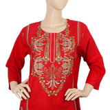 Women's Embroidered 03 Pcs Suit - Red, Women, Shalwar Suits, Chase Value, Chase Value