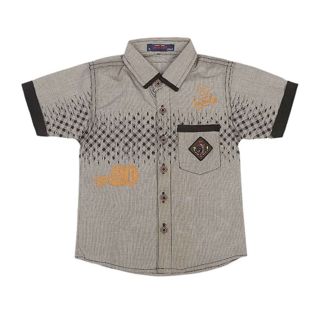 Boys Printed Shirt Half Sleeves - Grey, Kids, Boys Sets And Suits, Chase Value, Chase Value