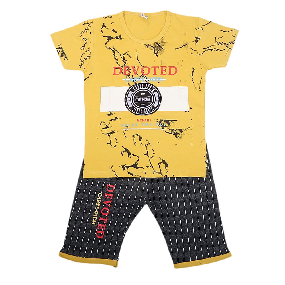 boys half sleeves short Suit 20-22 1211 - mustard, Kids, Boys Sets And Suits, Chase Value, Chase Value