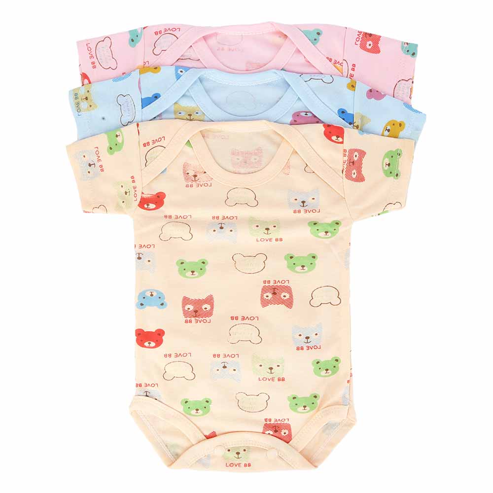 New Born 3 Pcs Romper Set  - Multi, Kids, NB Boys Sets And Suits, Kids, NB Girls Sets And Suits, Chase Value, Chase Value