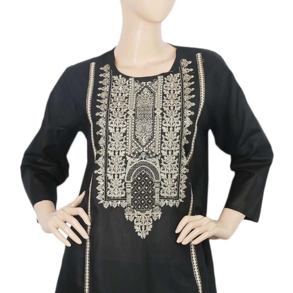 Women's Embroidered 03 Pcs Suit - Black, Women, Shalwar Suits, Chase Value, Chase Value