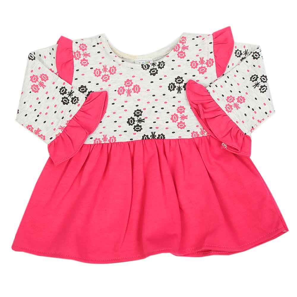 Newborn Girls Frock - Dark Pink, Newborn Girls Frocks, Chase Value, Chase Value