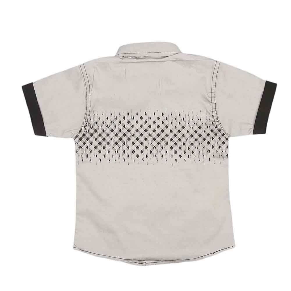 Boys Printed Shirt Half Sleeves - Light Grey, Kids, Boys Sets And Suits, Chase Value, Chase Value