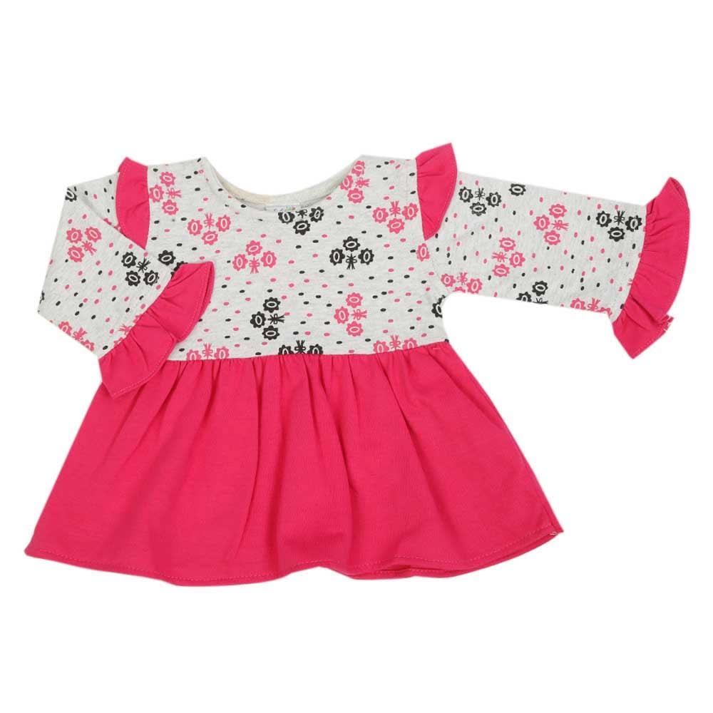 Newborn Girls Frock - Dark Pink, Newborn Girls Frocks, Chase Value, Chase Value
