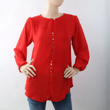 Women's Western Top With Front Button - Red, Women, T-Shirts And Tops, Chase Value, Chase Value