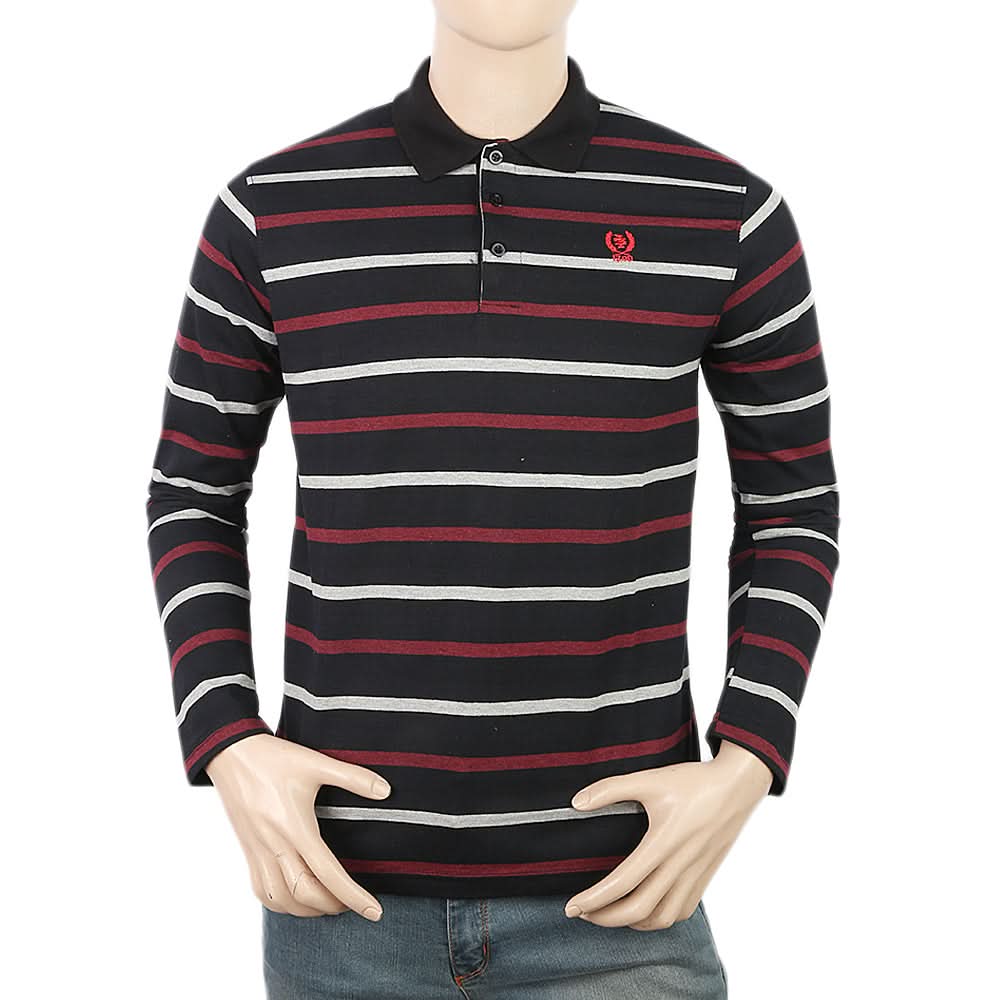 Men's Yarn Dyed Full Sleeves Polo T-Shirt - Multi, Men, T-Shirts And Polos, Chase Value, Chase Value