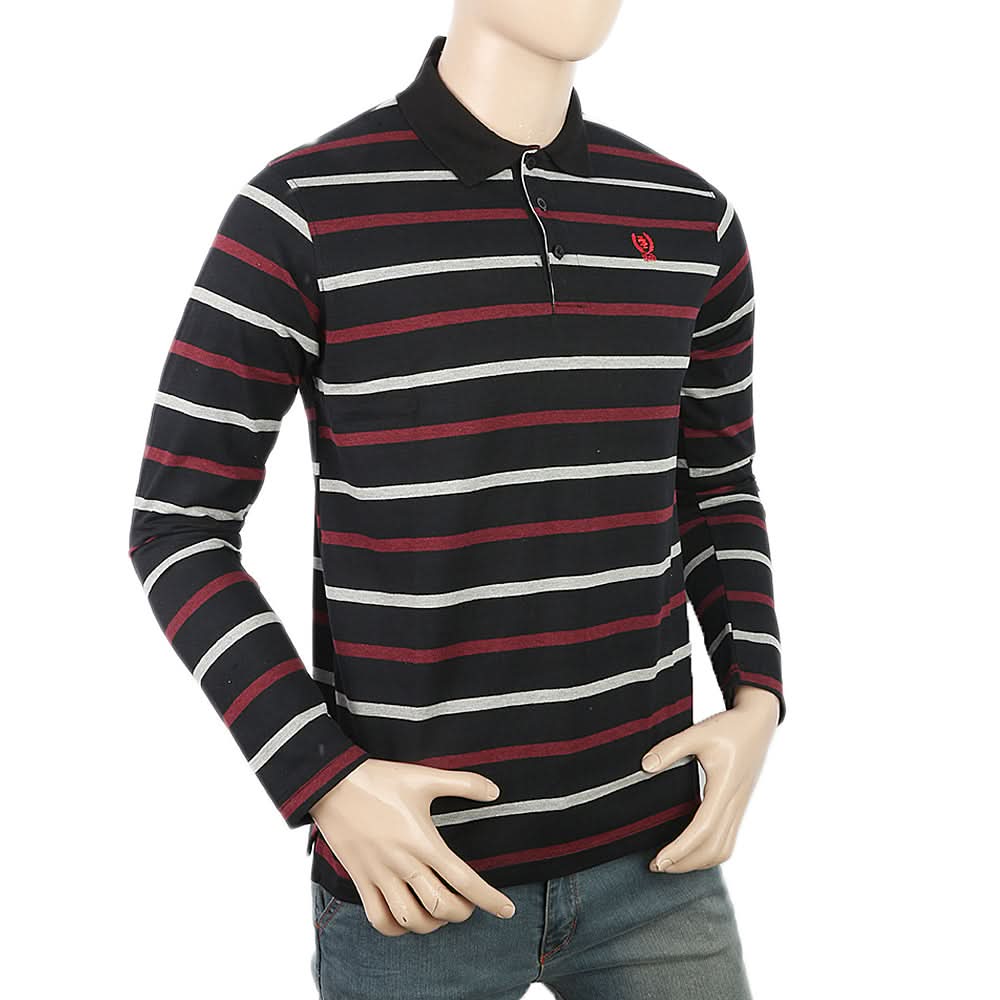Men's Yarn Dyed Full Sleeves Polo T-Shirt - Multi, Men, T-Shirts And Polos, Chase Value, Chase Value