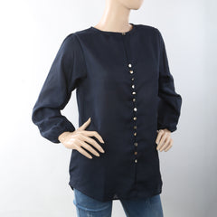 Women's Western Top With Front Button - Navy Blue, Women, T-Shirts And Tops, Chase Value, Chase Value