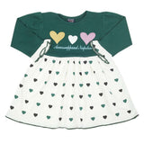 Girls Full Sleeves Frock - Dark Green, Girls Frocks, Chase Value, Chase Value