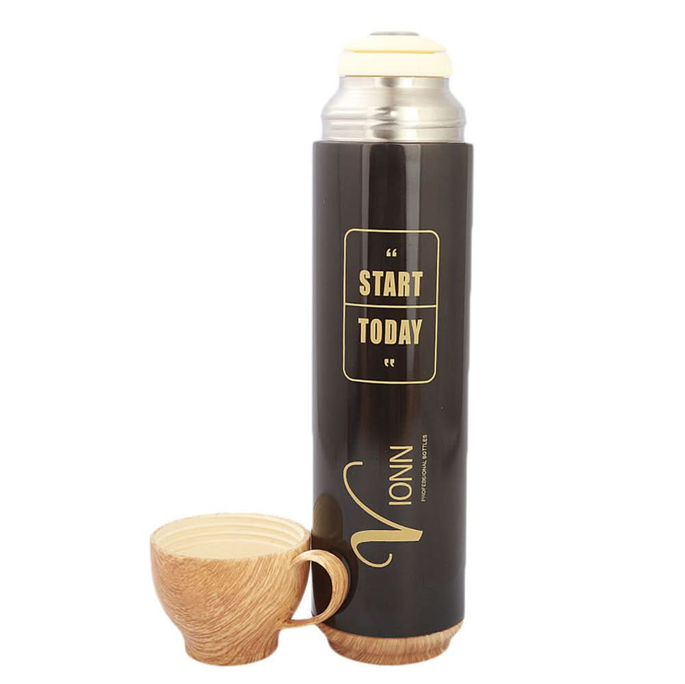 Water Bottle With Cup 500 ML - Black, Home & Lifestyle, Glassware & Drinkware, Chase Value, Chase Value