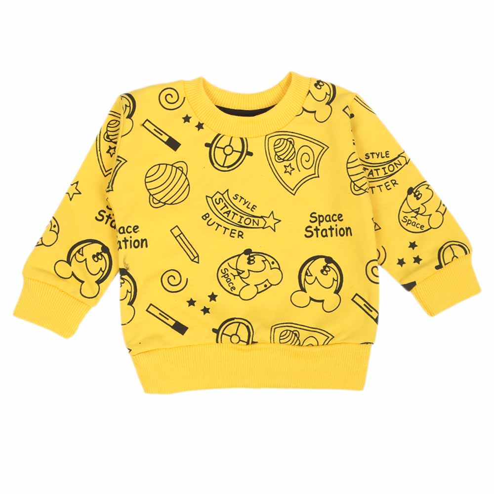 Newborn Boys Full Sleeves T-shirt - Yellow, Newborn Boys Shirts & T-Shirts, Chase Value, Chase Value