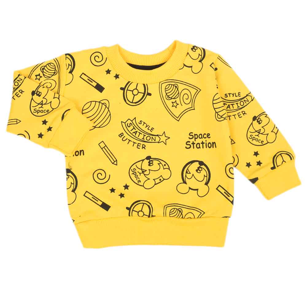 Newborn Boys Full Sleeves T-shirt - Yellow, Newborn Boys Shirts & T-Shirts, Chase Value, Chase Value