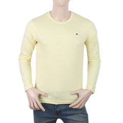 Men's Full Sleeves Logo T-Shirt - Lemon, Men, T-Shirts And Polos, Chase Value, Chase Value