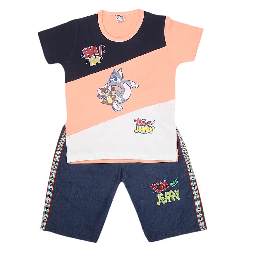 boys half sleeves short Suit - Peach, Kids, Boys Sets And Suits, Chase Value, Chase Value