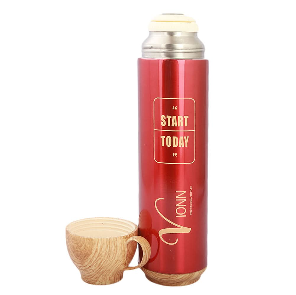 Water Bottle With Cup 500 ML - Red, Home & Lifestyle, Glassware & Drinkware, Chase Value, Chase Value