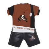 Boys Half Sleeves Short Suit 1231 - Brown, Kids, Boys Sets And Suits, Chase Value, Chase Value