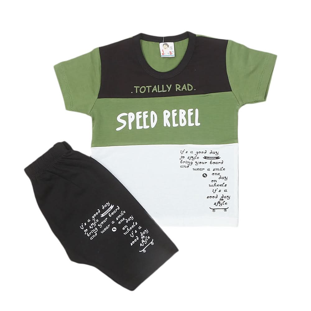Boys Half Sleeves Short Suit 1228 - Green, Kids, Boys Sets And Suits, Chase Value, Chase Value