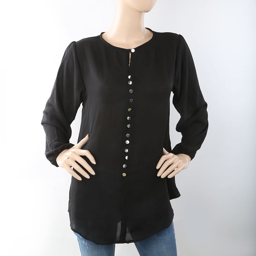 Women's Western Top With Front Button - Black, Women, T-Shirts And Tops, Chase Value, Chase Value