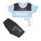 Boys Half Sleeves Short Suit 1228 - Steel Blue, Kids, Boys Sets And Suits, Chase Value, Chase Value