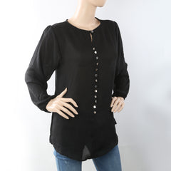 Women's Western Top With Front Button - Black, Women, T-Shirts And Tops, Chase Value, Chase Value