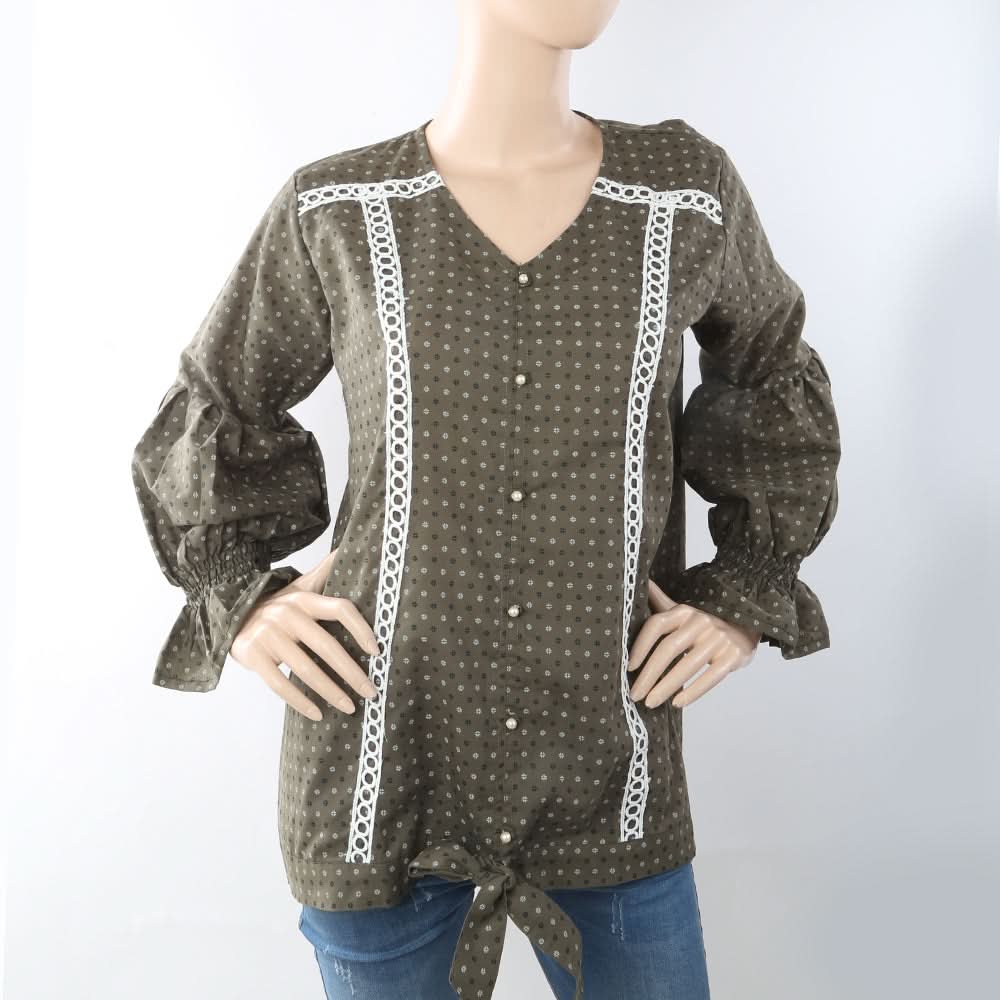 Women's Western Tops - Olive Green, Women, T-Shirts And Tops, Chase Value, Chase Value