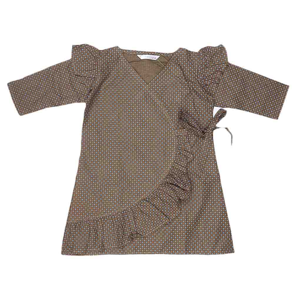 Girls Plain Kurti - Olive Green, Kids, Girls Kurti, Chase Value, Chase Value