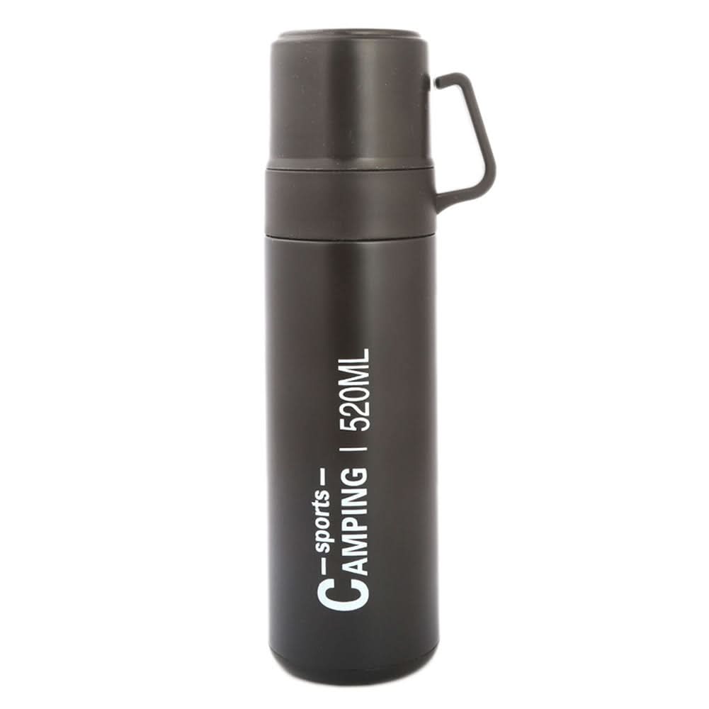 Thermic Bottle With 2 Cups 811-6 - Black, Home & Lifestyle, Glassware & Drinkware, Chase Value, Chase Value