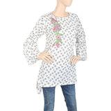 Women's Western Top With Embroidered Front - White, Women, T-Shirts And Tops, Chase Value, Chase Value