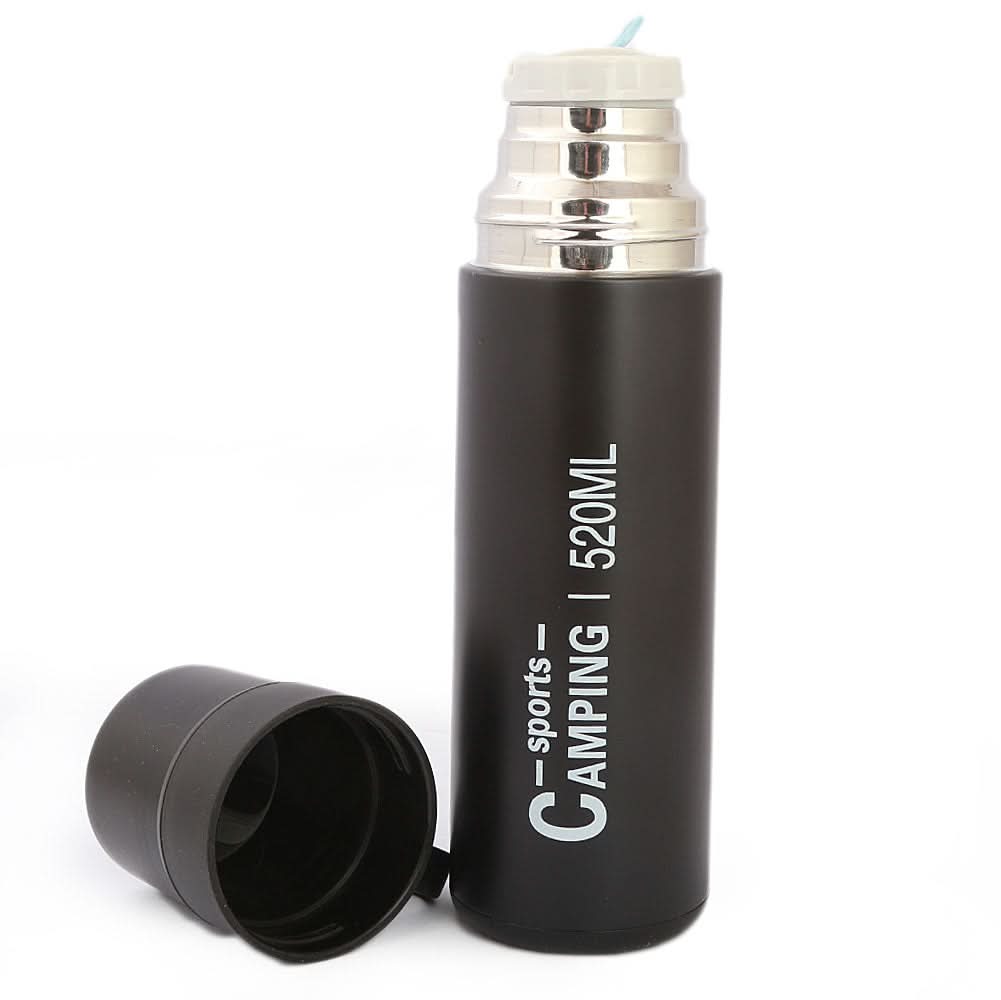 Thermic Bottle With 2 Cups 811-6 - Black, Home & Lifestyle, Glassware & Drinkware, Chase Value, Chase Value