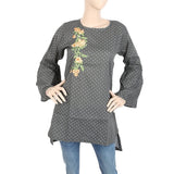 Women's Western Top With Embroidered Front - Dark Grey, Women, T-Shirts And Tops, Chase Value, Chase Value
