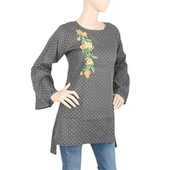 Women's Western Top With Embroidered Front - Dark Grey, Women, T-Shirts And Tops, Chase Value, Chase Value