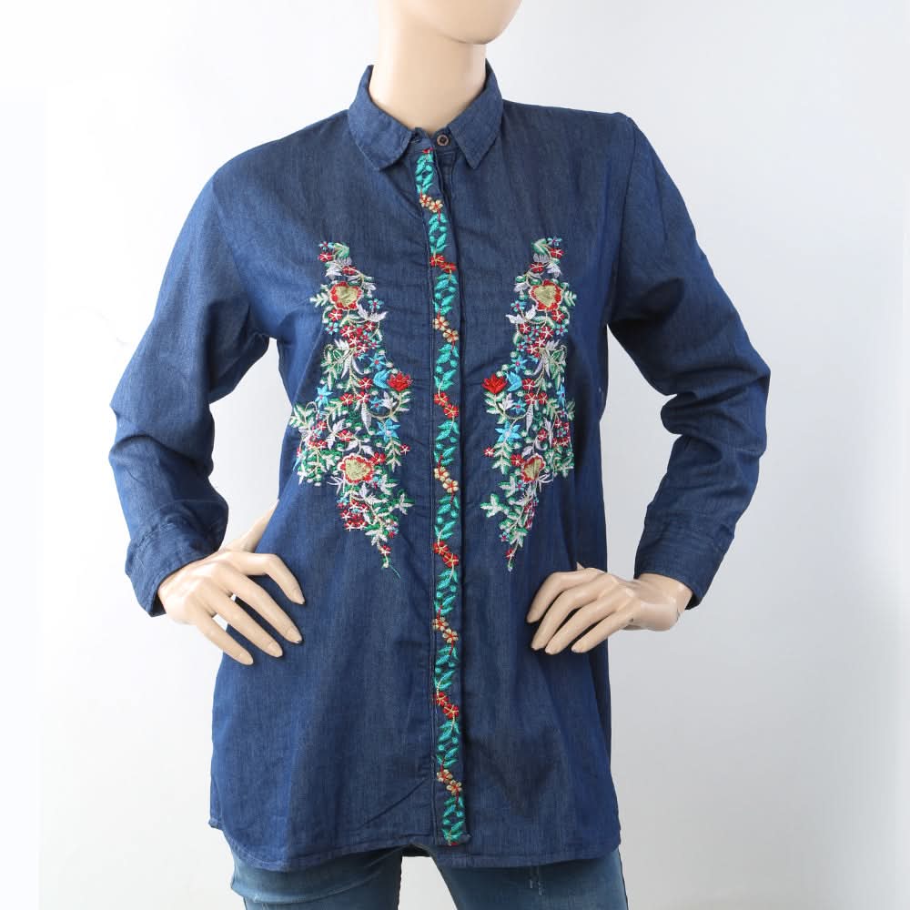 Women's Embroidered Top - Blue, Women, T-Shirts And Tops, Chase Value, Chase Value