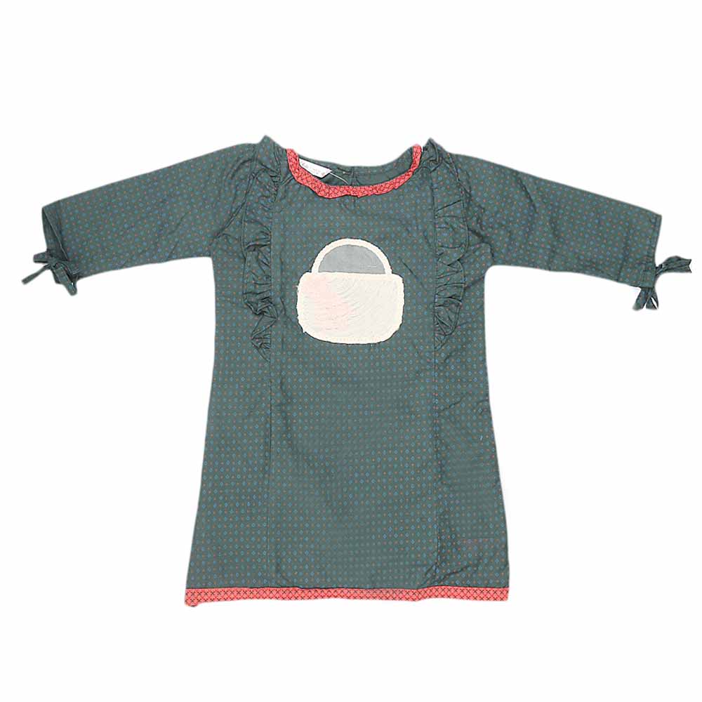 Girls Plain Kurti - Green, Kids, Girls Kurti, Chase Value, Chase Value