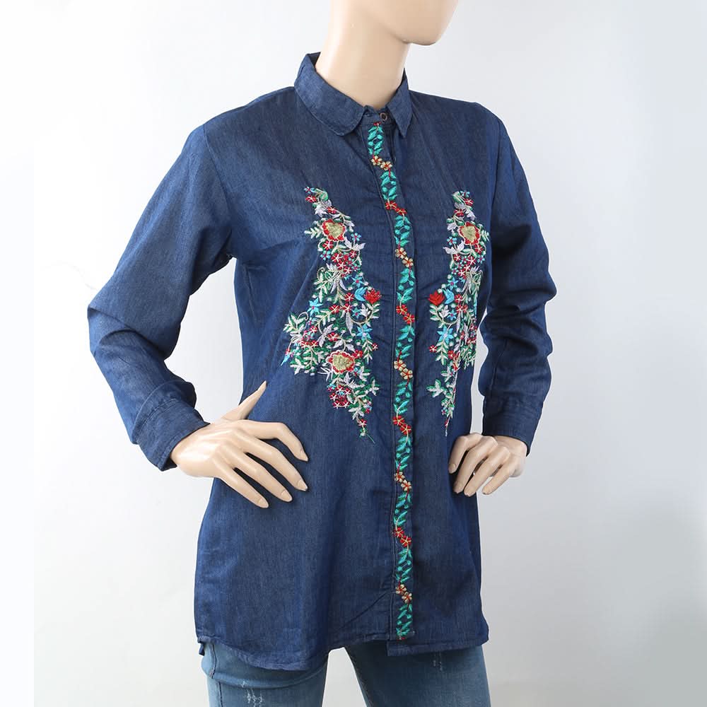 Women's Embroidered Top - Blue, Women, T-Shirts And Tops, Chase Value, Chase Value