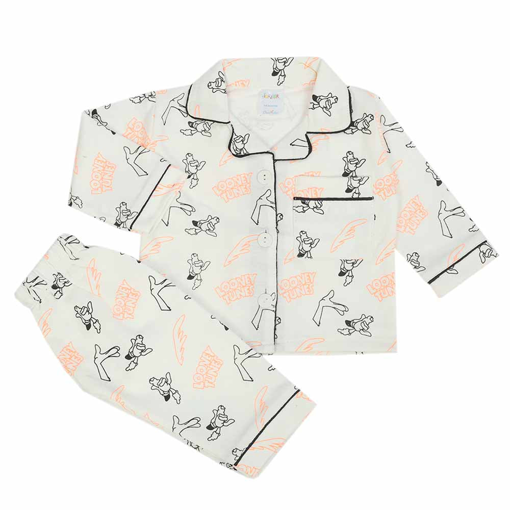 Newborn Girls Full Sleeves Night Suit - White, Newborn Girls Sets & Suits, Chase Value, Chase Value