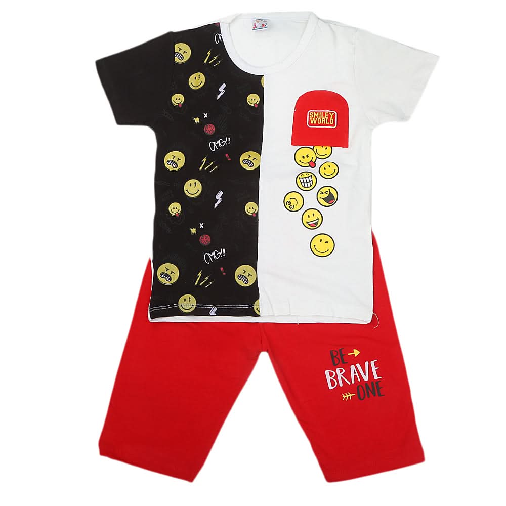 Boys Half Sleeves Short Suit 20-22 1217 - Black, Kids, Boys Sets And Suits, Chase Value, Chase Value