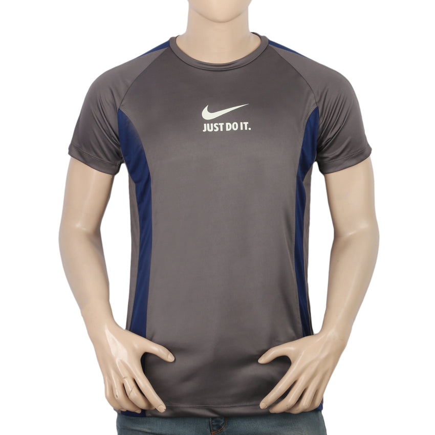 Men's Half Sleeves Round Neck T-Shirt - Grey, Men, T-Shirts And Polos, Chase Value, Chase Value