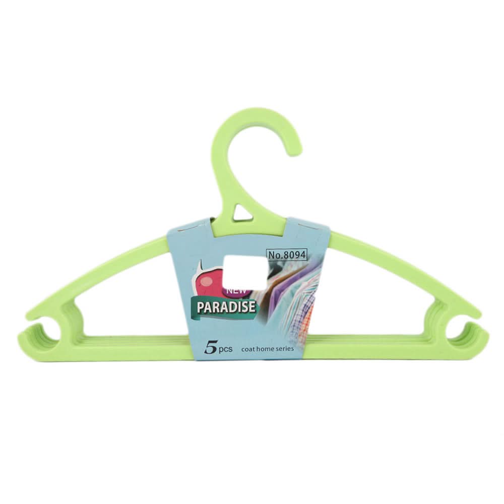 Cloth Hanger 5 Pcs - Green, Home & Lifestyle, Accessories, Chase Value, Chase Value