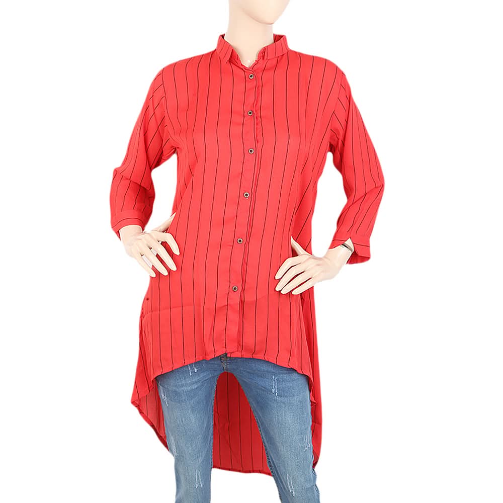 Women's Western Top With Front Open - Red, Women, T-Shirts And Tops, Chase Value, Chase Value