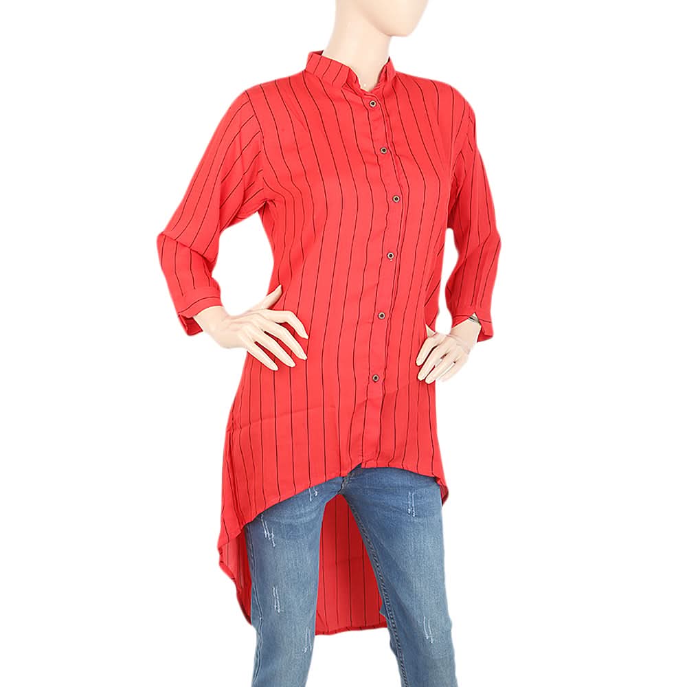 Women's Western Top With Front Open - Red, Women, T-Shirts And Tops, Chase Value, Chase Value