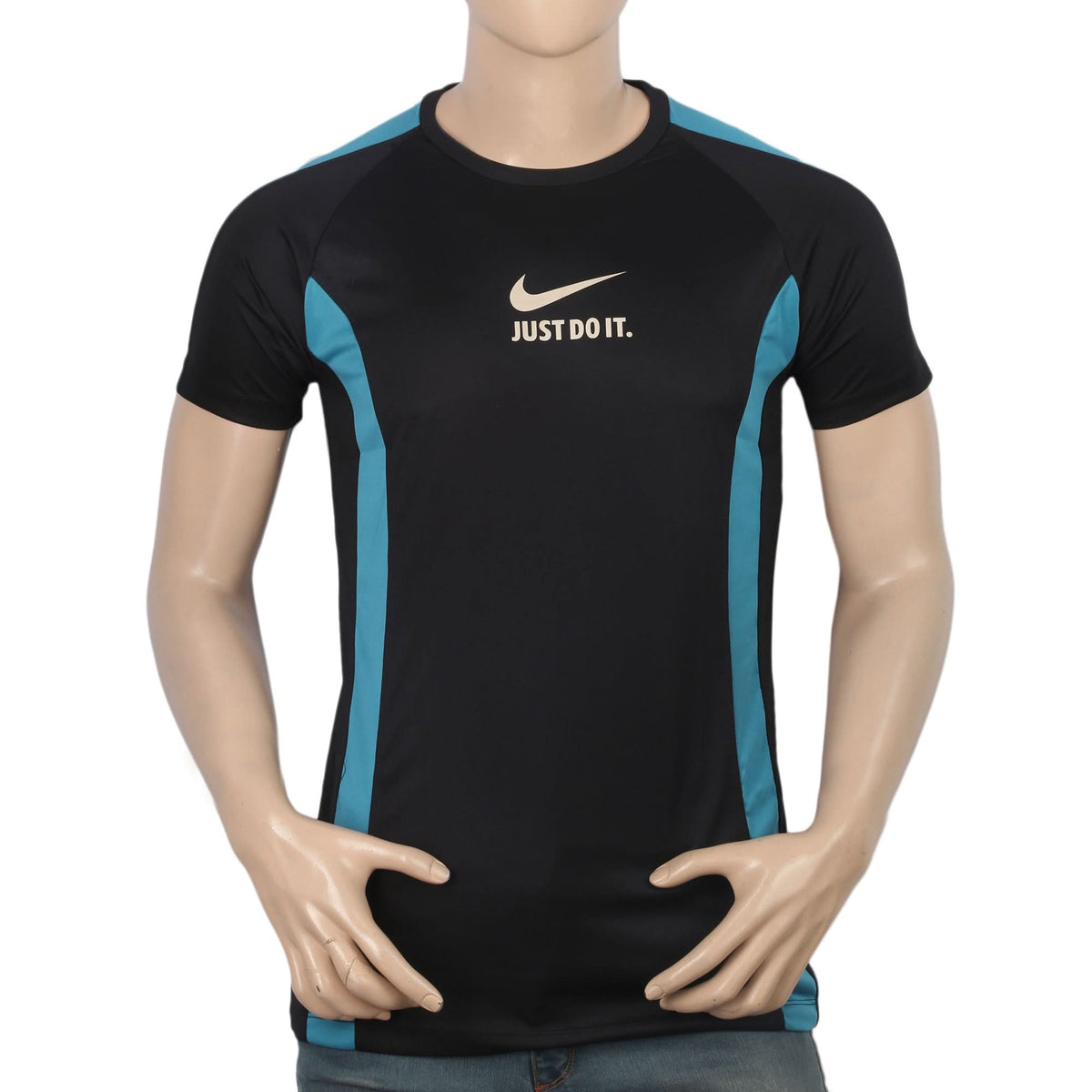 Men's Half Sleeves Round Neck T-Shirt - Black, Men, T-Shirts And Polos, Chase Value, Chase Value